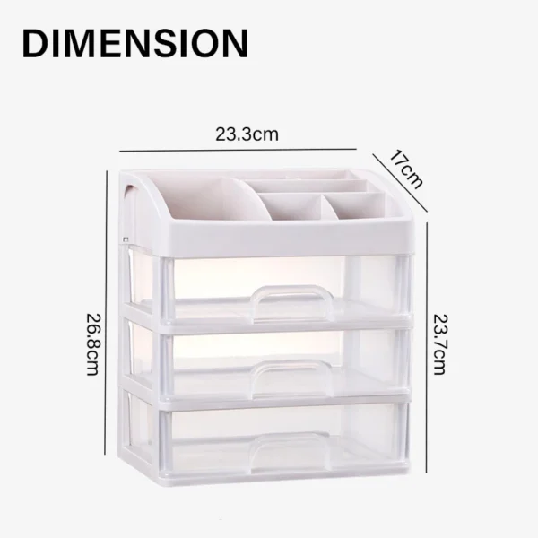 3 Layer Makeup Storage Drawer Box