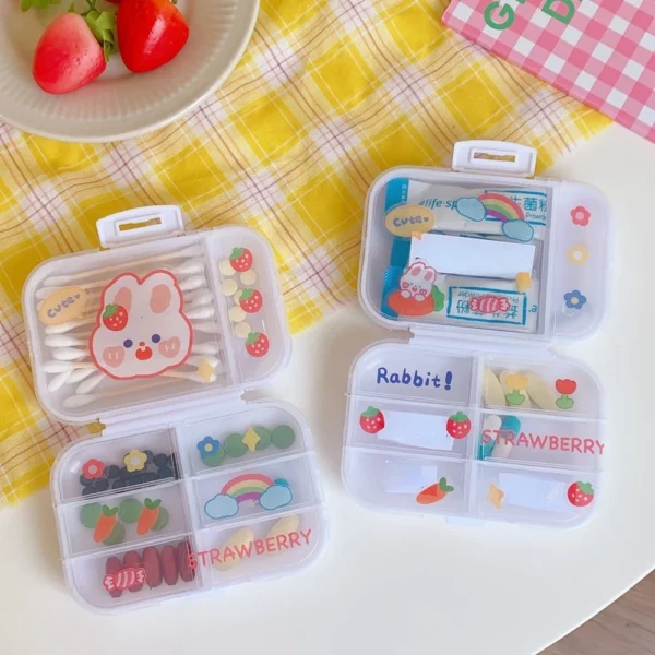 3cce61ae67d622cb385ffa5a322039e5 Transparent Cute Lattice Mini Storage Box
