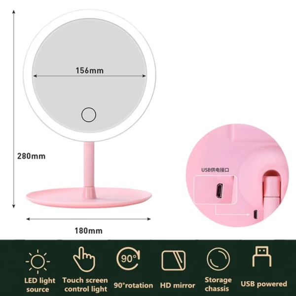 47274cad9d1db103c88f3f4877b10bdd LED Adjustable Makeup Mirror