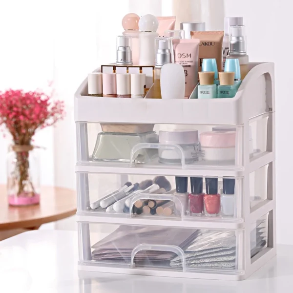 3 Layer Makeup Storage Drawer Box