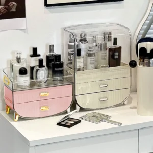 Transparent Makeup Storage Box with Drawers