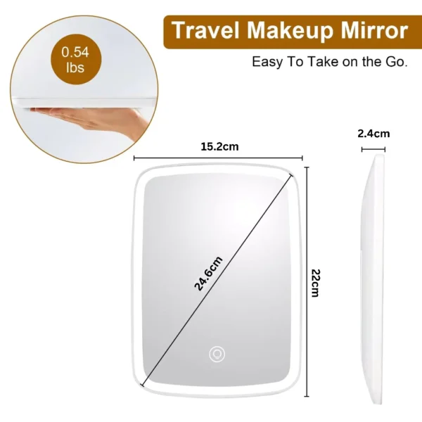 3 Color LED Touch Makeup Mirror