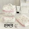 Bow Large Capacity Cosmetic Travel Bag Set