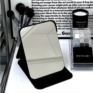 PU Leather Folding Desktop Makeup Mirror