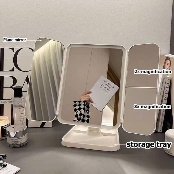 sg-11134201-821dx-mgz7cpwugzyi3a Trifold LED Makeup Mirror with Magnification