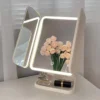 sg-11134201-821em-mgz7cpk62n7yb5 Trifold LED Makeup Mirror with Magnification