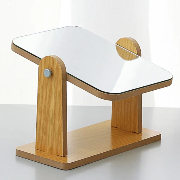 360 Rotating Wooden Makeup Mirror